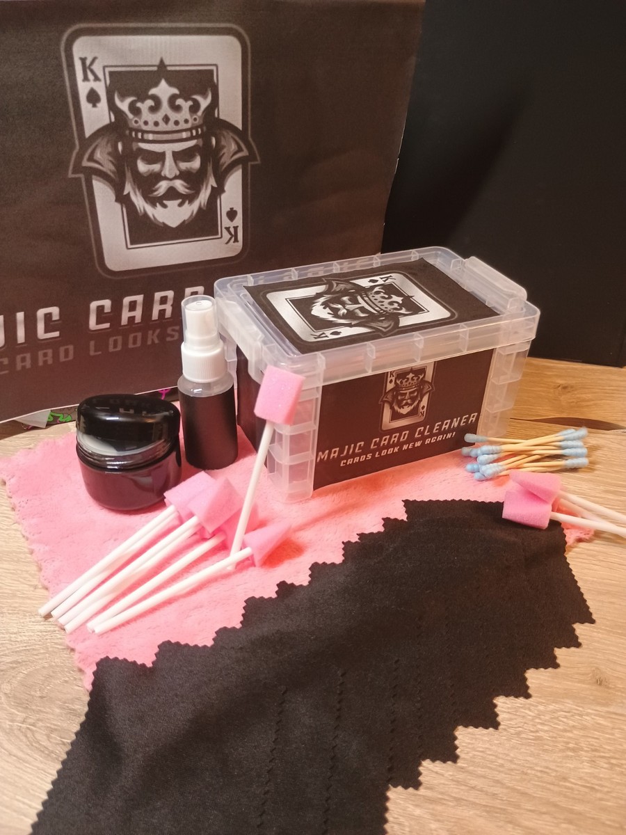 pokemon card cleaner ZOXY Trading Cleaning Kit Boost Grading Score & Restore Collectible Value | Safe for Trading, Sports, Gaming Cards & More | Scratch Repair & Surface Care Baba's TCG Card Cleaning Kit