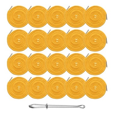 20pcs Drawstring Cords 51'' Replacement Drawstring with Threader, Dark Yellow