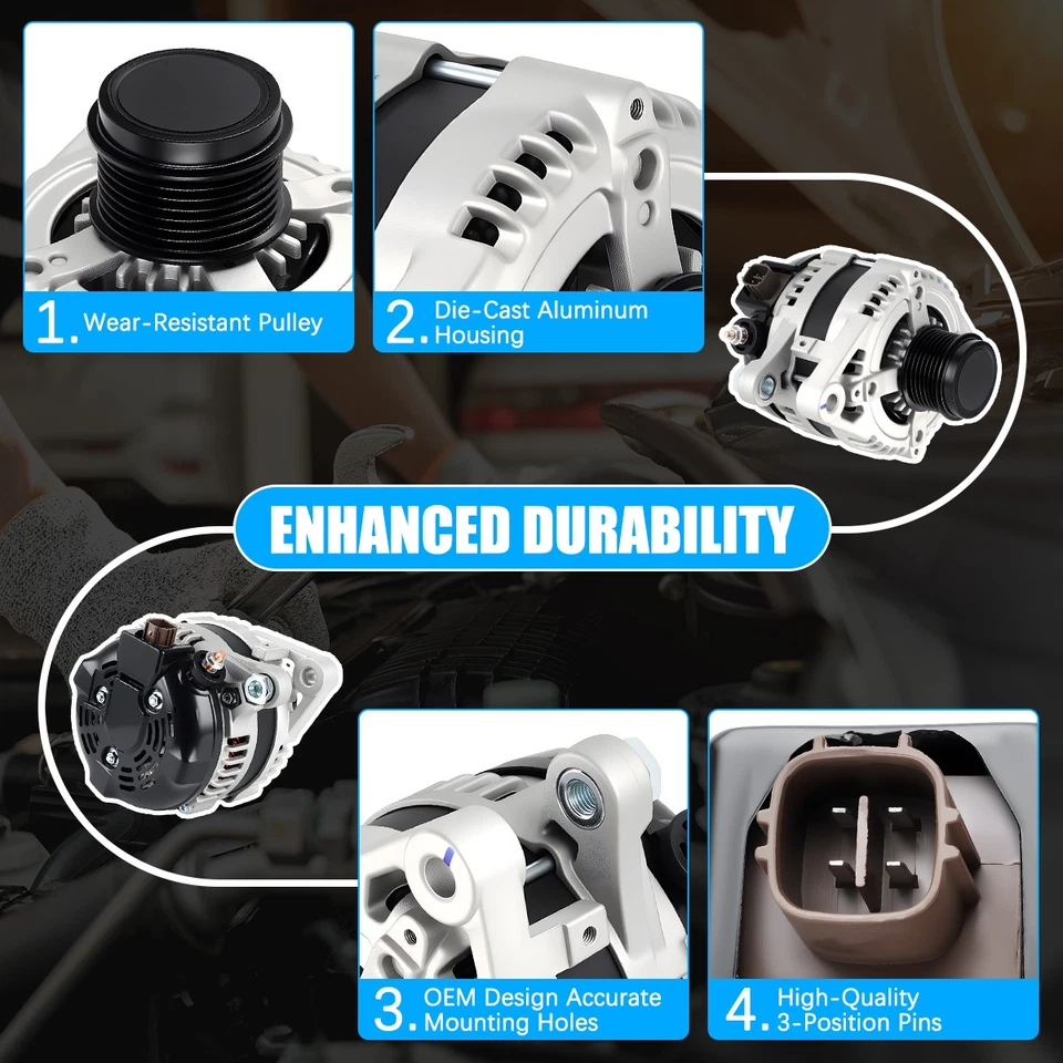 Alternador para 2007 2008 2009 Lexus RX350 2009 2010 Toyota RAV4 3,5 L 11136 100A Foto 4 de 4