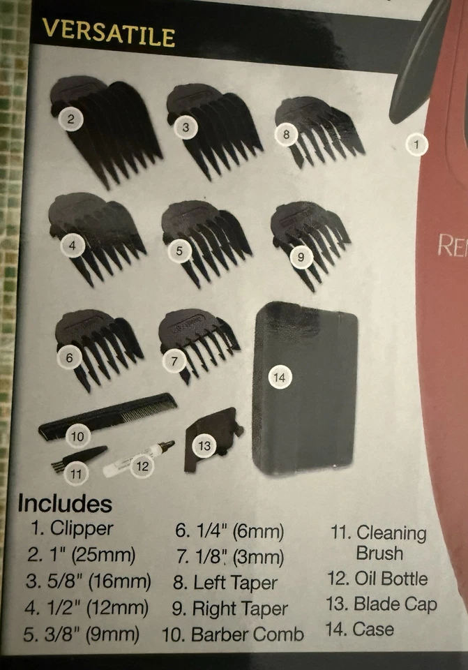 Kit de corte de pelo Remington Home Stylist 14 piezas lo último en peinado barba aseo nuevo en caja Foto 3 de 4