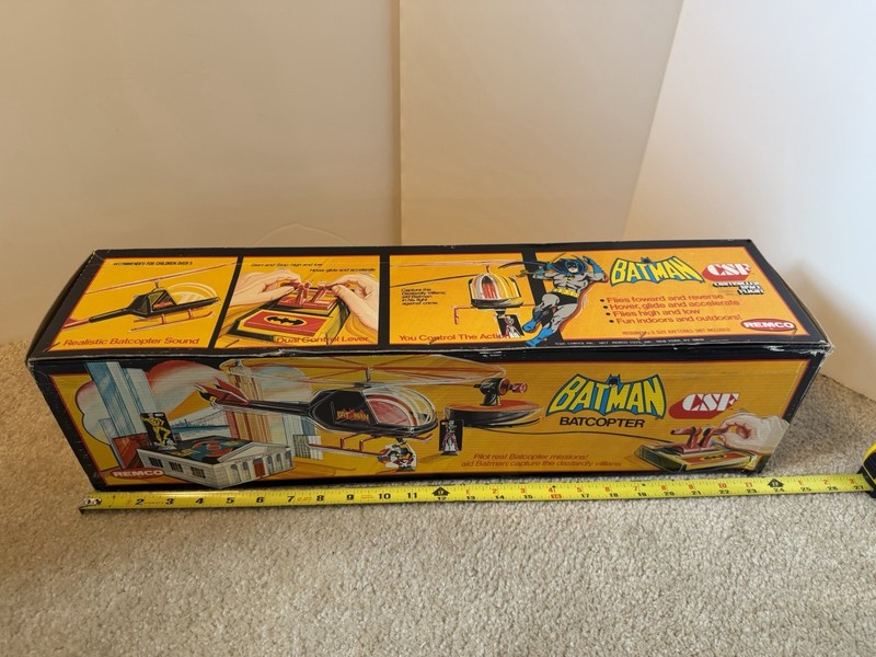 Vintage Remco CSF battery operated Batman Batcopter Original Box part piece