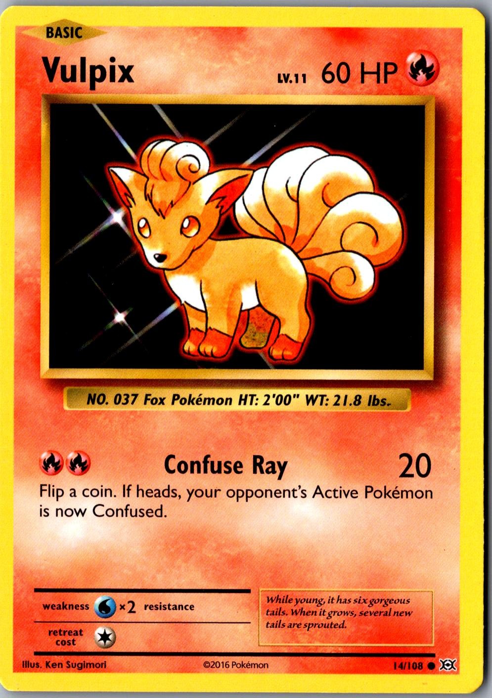 Vulpix 14/108 Common XY Evolutions LP Pokemon Card