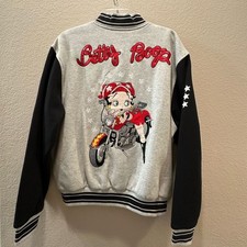 VTG Betty Boop 2005 Official Licensed Jacket XL Gray Black Rare