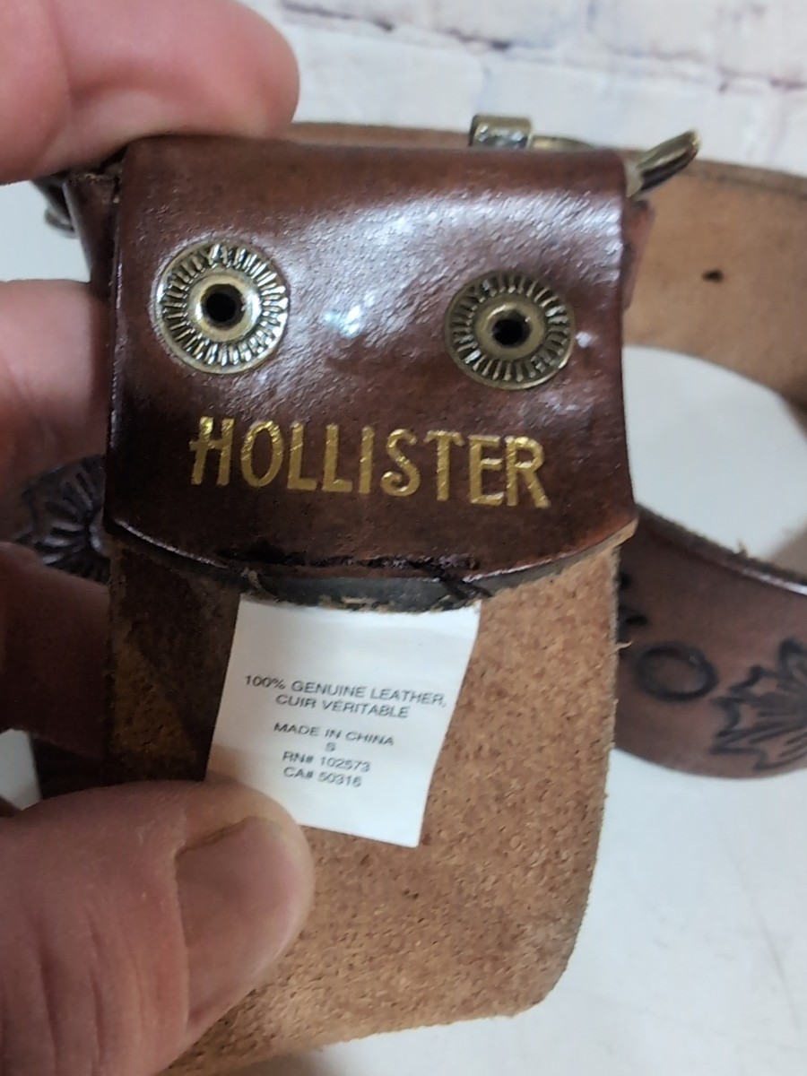 Vtg Y2k Hollister HCO retro seagull sun beach tooled leather  display picture 1