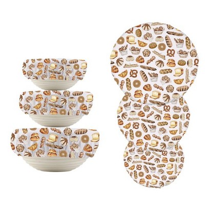 Set of 3 Bread Lover Gift Sourdough Baking Reusable Beeswax Bowl Covers Bread...