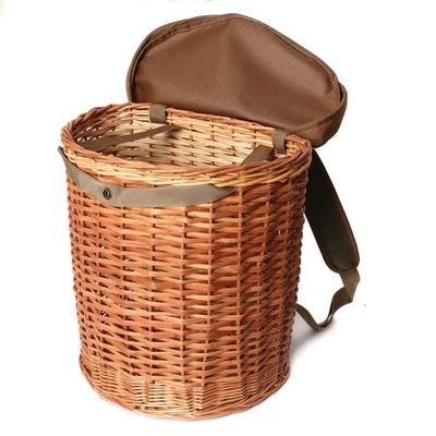 Foraging Wicker Basket Backpack – For Mushroom Picking, Hunting, Morels, Fruits,