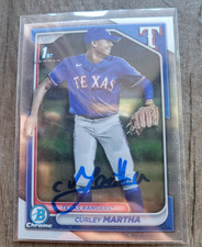 Curley Martha Signed 2024 Bowman Chrome Baseball Card #BCP-168 Rangers