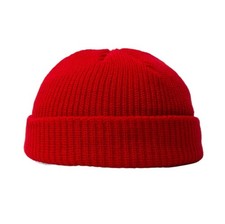 3Pcs Randomized Short Fisherman Beanie Hat Ribbed Docker Knitted Skull Cap cuff