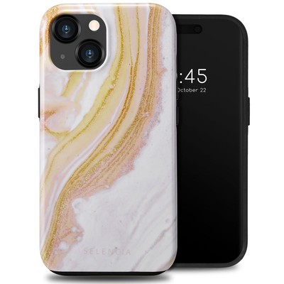 Selencia Vivid Tough Back Cover für das Apple iPhone 15  - Chic Marble Gold