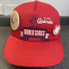 Vintage St Louis Cardinals Hat Cap Snapback 1982 World Series Trucker W/Buttons