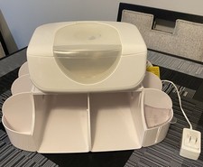 Baby Diaper Stacker Change Organizer With Wipe Warmer White Unisex