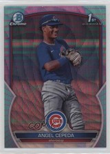 2023 Bowman Chrome Prospects Aqua & Pink Vapor Refractor 4/125 Angel Cepeda 02u3