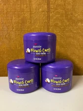 3 Aussie Miracle Curls Creme Pudding With Coconut Oil 7.6 Oz. Each