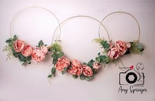 Kate Backdrop 5' x 7' Floral Boho Rings Fabric Photography Background Mauve