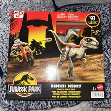 Jurassic Park Dennis Nedry Track  Chase Pack Play Set Mattel 93 Classic New