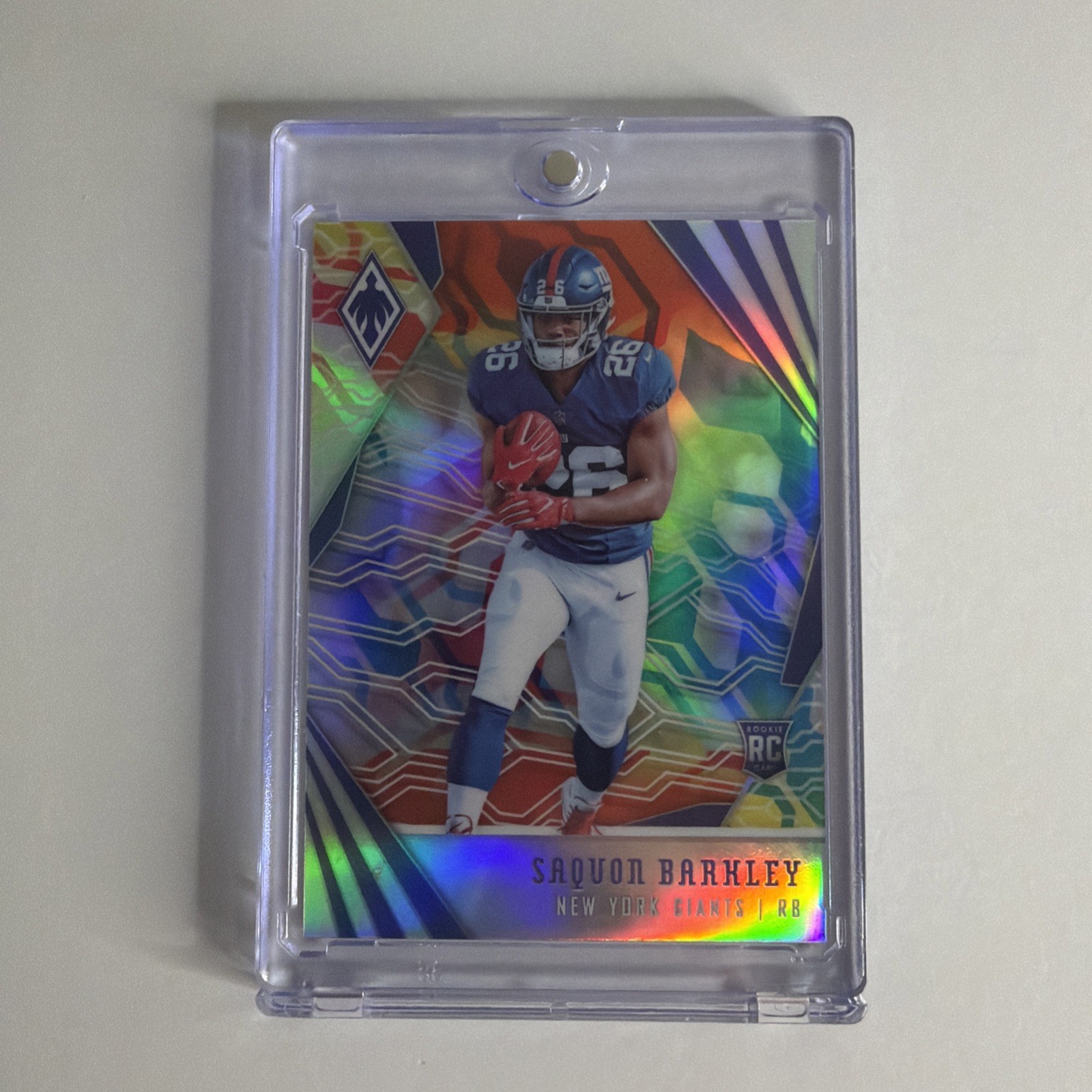EAGLES GIANTS SAQUON BARKLEY 2018  PHOENIX COLOR BURST PRIZM ROOKIE RC #102 