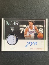 Tyrese Maxey 2020-21 Panini Noir Rookie Patch Auto RC /99 #345