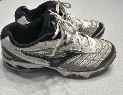 Mizuno Wave Lightning VS1 Women's Sz 10 Silver/White/Black Volleyball Shoes