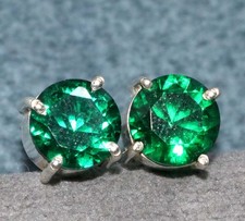 Pretty Stud Green Topaz 925 Silver Plated Earrings 0.2