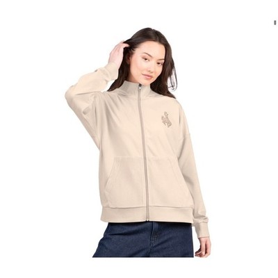 NWT G-III Wyoming Cowboys Women's Rookie Full Zip Jacket   Sand   Large