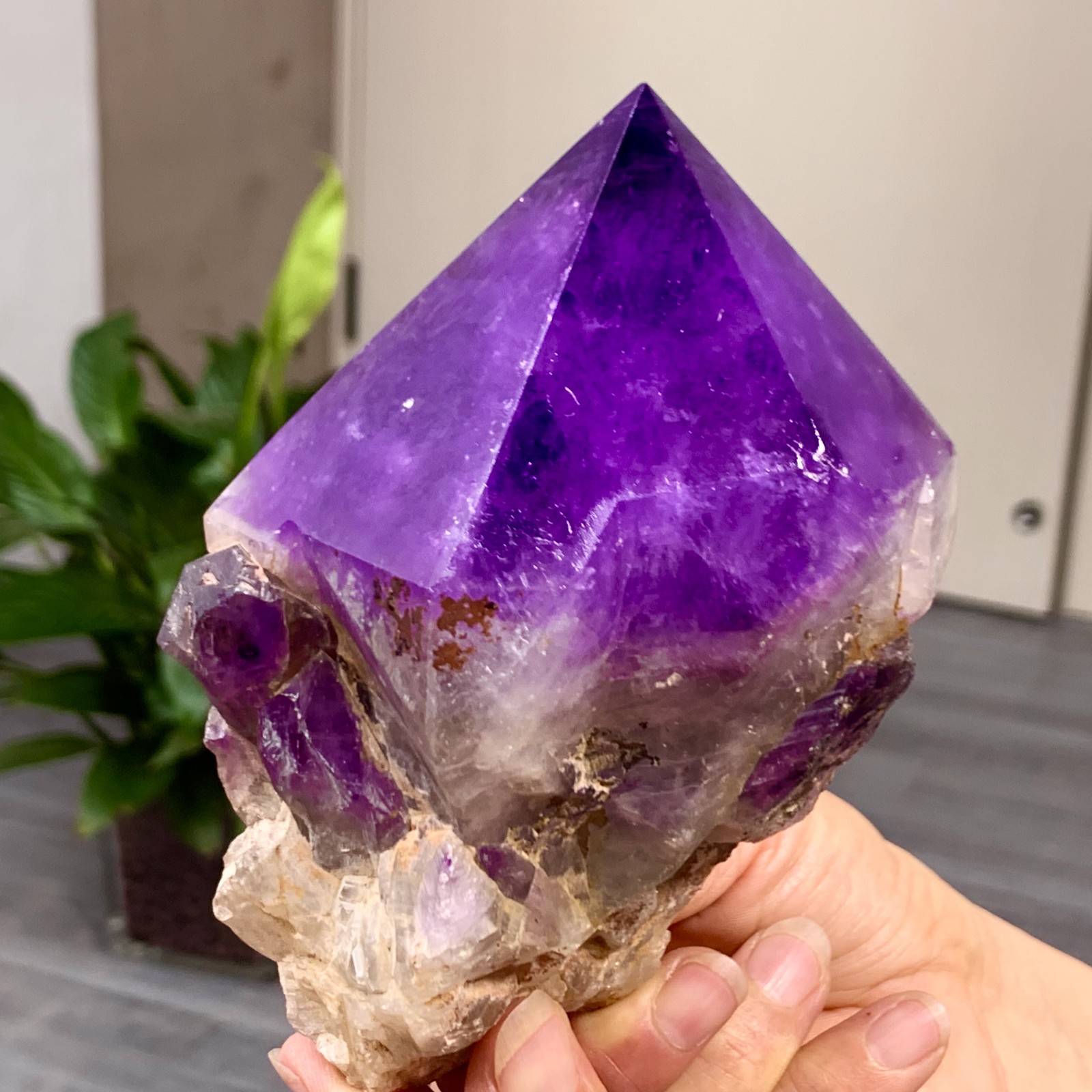 1.59LB Natural Amethyst Quartz Crystal Healing Wand Single-End Point