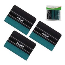 Black Felt Vinyl Wrap Squeegee - 4 Inch with Micro Fiber Suede - 3PCS - Black