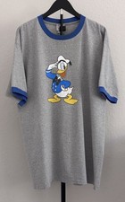 Vintage 1990s Disney Donald Duck Ringer T-Shirt Gray Size XL