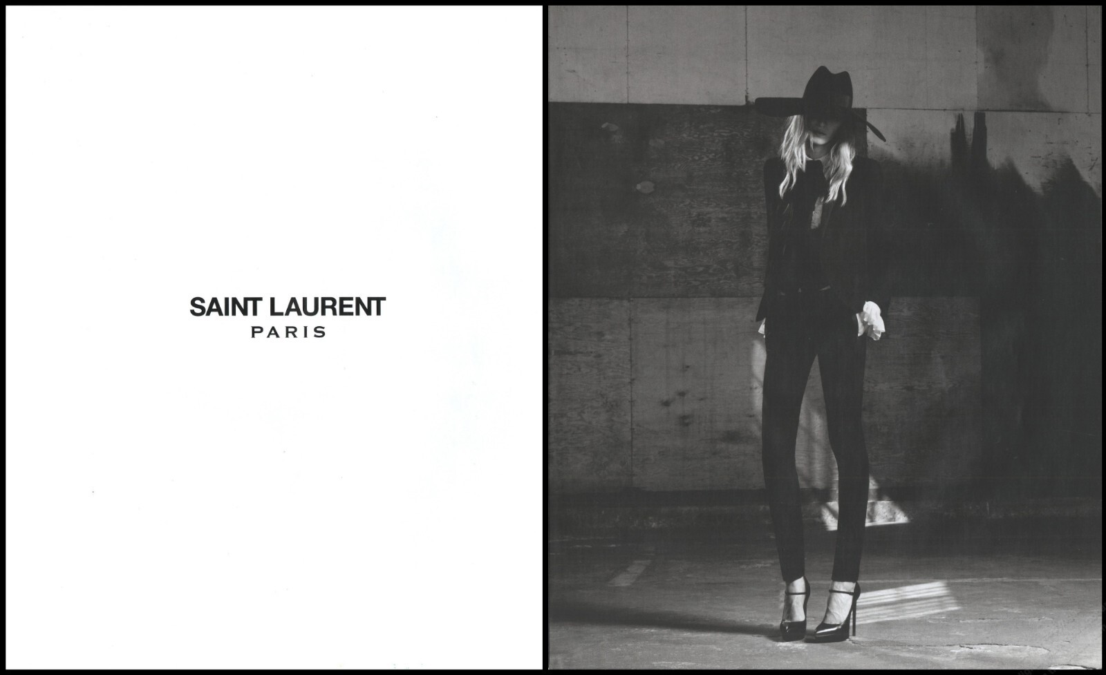 Scarpe con tacco alto Saint Laurent stampa pubblicità donna moda gambe lunghe 2013 2pg