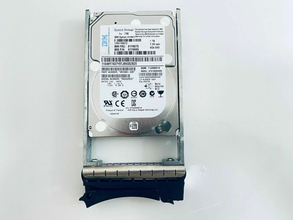 IBM 81Y9872 81Y9875 81Y9885 2.5" 1TB SAS 7.2K DS3524 DS3500 HDD Hard Drive - Image 2 of 3