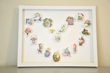 EASTER ART Vintage-Style Reproduction Postcards Framed in a Shadow Box BRAND NEW