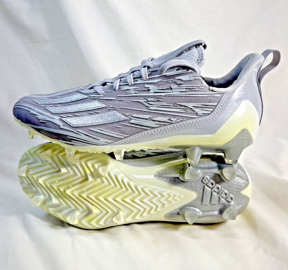 Adidas Men’s Size 11 Adizero Silver Metallic Grey Football Cleats GX5414