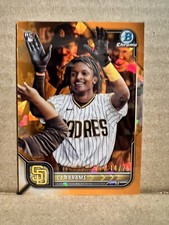 2022 Bowman Chrome Sapphire CJ Abrams Image Photo VARIATION Orange /75 Rookie RC