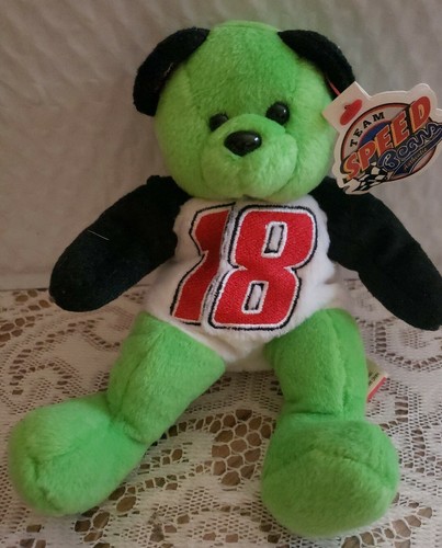 TEAM BEANS NASCAR BOBBY LABONTE #18 BEANIE BABY PLUSH BEAR BEARS - NEW WITH TAG - Picture 3 of 7