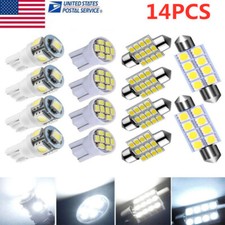14pc White Led Car Interior Inside Light Dome Trunk Map License Plate Lamp Bulbs