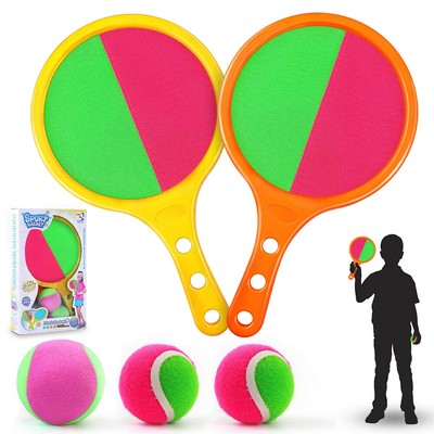 Klettballspiel Set Für Kinder - 4 Fangscheiben & 4 Bälle Für Outdoor Spielspaß