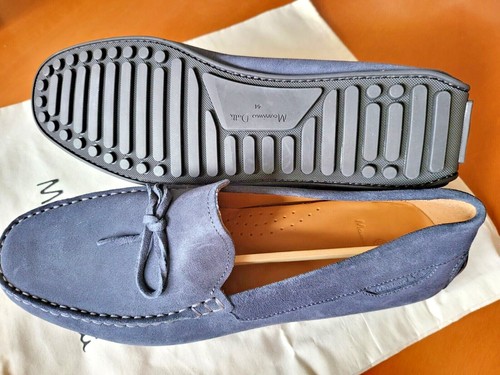MASSIMO DUTTI MEN'S SS coll Blue split 100% suede leather loafers. 2307/850 NEW - 第 2/12 張圖片