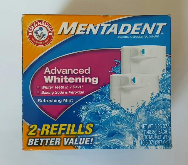 Mentadent Advanced Whitening Anticavity Fluoride Toothpaste, Refreshing