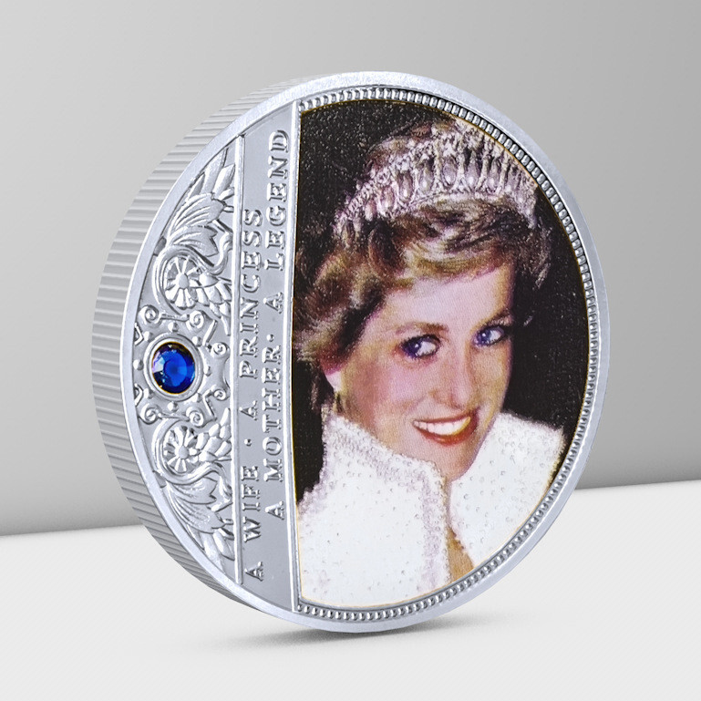 British Diana Princess of Wales diamond Silver Plated