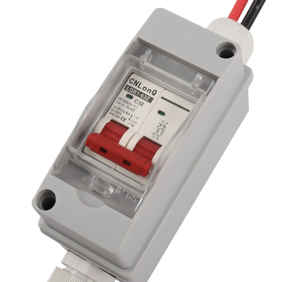 PV Disconnect Switch Box – 16A 500V DC Solar Circuit Breaker With IP65 Waterproof Enclosure For Off-Grid & On-Grid Systems