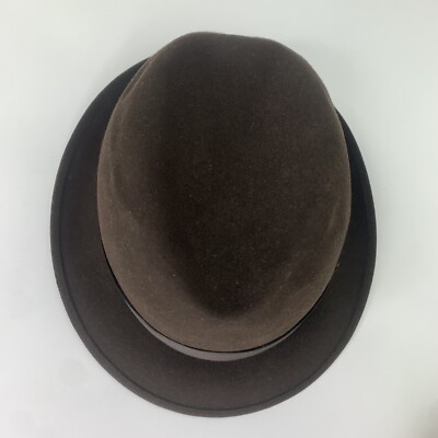 Knox Premier New York Brown Felt Derby Bowler Top Hat Size 7 1/4