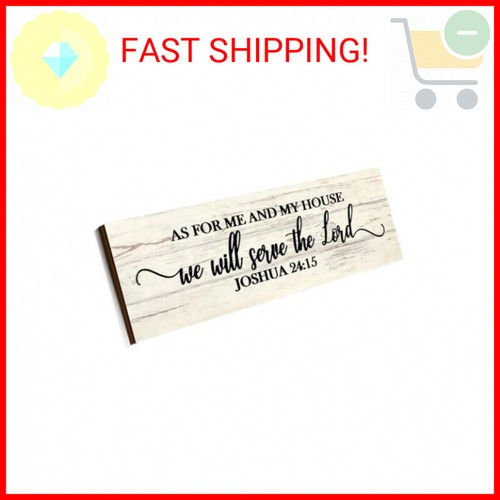 Jetec As for Me and My House We Will Serve The Lord Wall Sign Rustic Wooden Hang