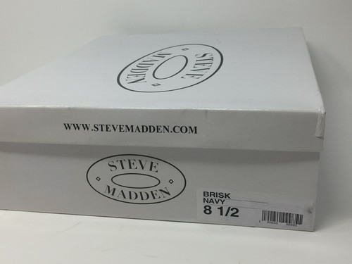 Steve Madden 'Brisk' Navy Suede Back Zip Block Heel Ankle Booties Size 8-1/2 - Picture 5 of 5