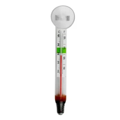 2 x Thermometer with Glass Suction Cup Aquarium Fish Tank Temperature Checker