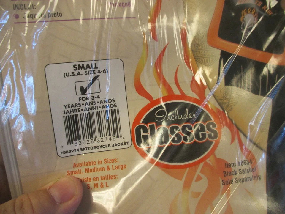 Chaqueta Moto Harley Davidson Halloween Disfraz Niño Rubíes 883274 Juventud 4-6 Foto 2 de 4