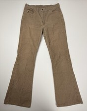 Vintage 70s Levis Tan Corduroy Bootcut Flared Pants USA Sz 34x32 ACTUAL: 32x30 