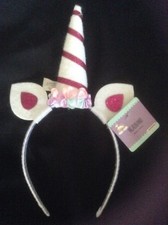 Girls Pink Unicorn Horn Headband Costume Dress Up Play Party Accessories