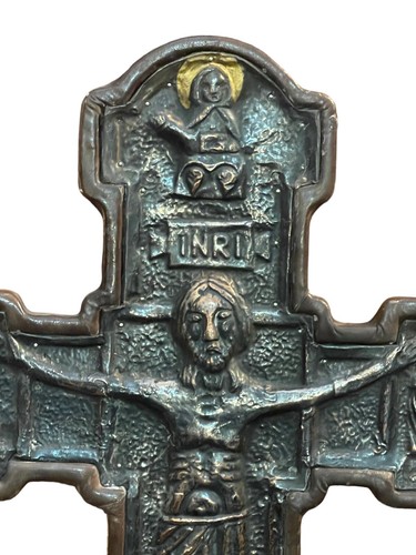 Hammered Copper Crucifix, 19th Century - Picture 3 of 6