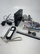 Nintendo Wii Black RVL 001 Console Complete Tested Working With Games Controller