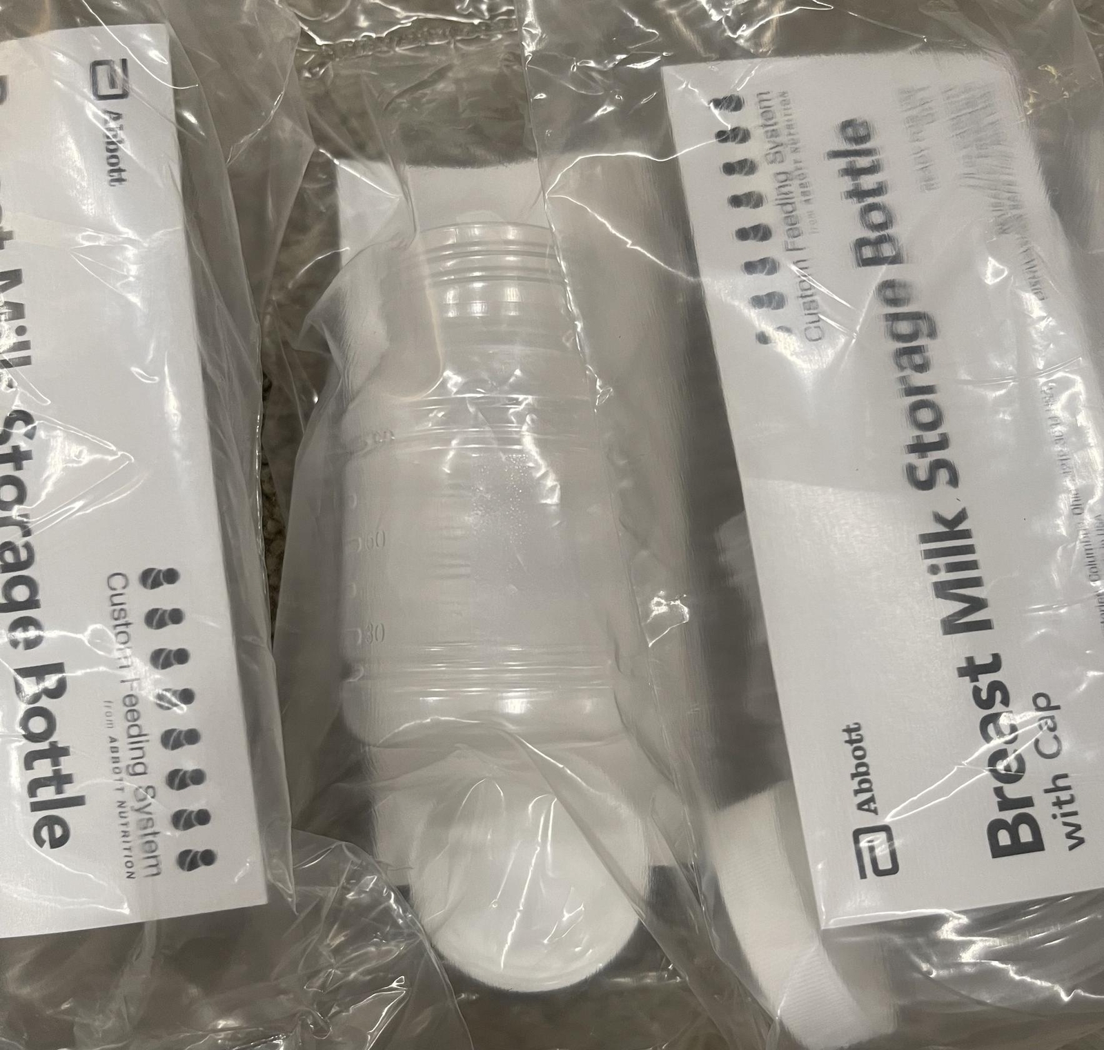 Abbott Breast Milk Storage Bottles 4 fl. oz. Ea Cap 6-pack Individual Sealed