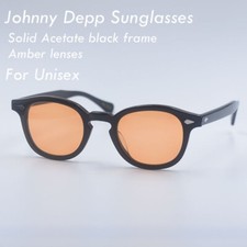 New Men glasses Women classic black glasses amber sunglasses Johnny Depp glasses